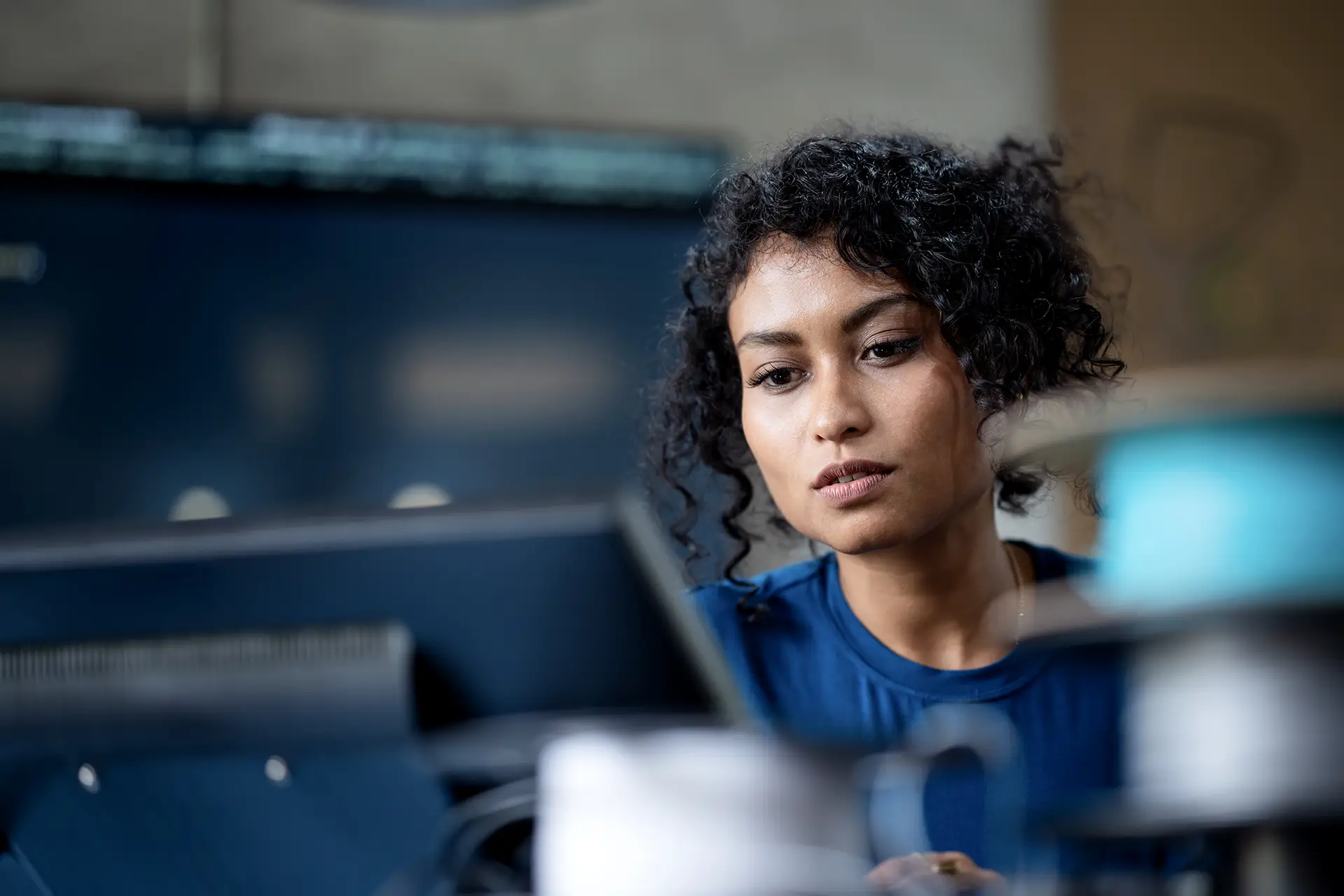 A female engineer in a business office.